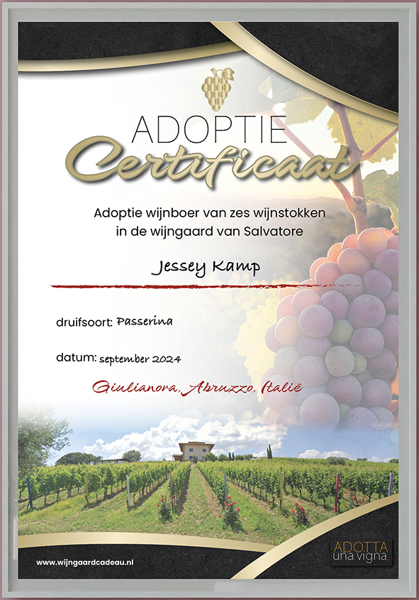 Adoptie Certificaat wijnboeren